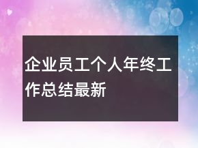 企業(yè)員工個人年終工作總結(jié)最新