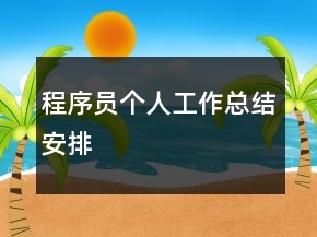 程序員個(gè)人工作總結(jié)安排