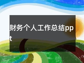 財(cái)務(wù)個人工作總結(jié)ppt