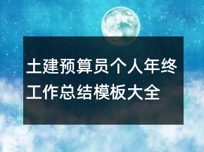 土建預(yù)算員個人年終工作總結(jié)模板大全