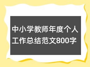 中小學(xué)教師年度個(gè)人工作總結(jié)范文800字