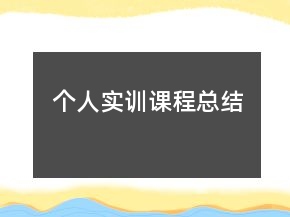 個人實訓課程總結