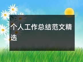 個人工作總結(jié)范文精選