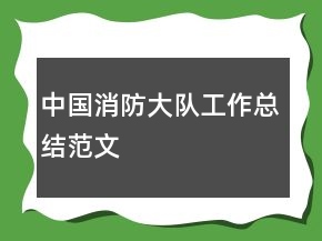 中國消防大隊(duì)工作總結(jié)范文