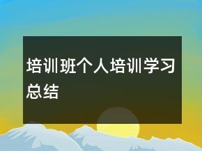 培訓班個人培訓學習總結