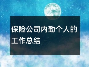 保險公司內(nèi)勤個人的工作總結(jié)