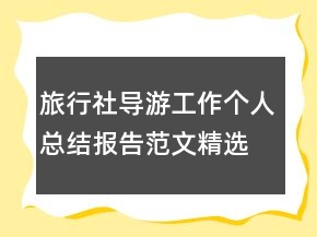 旅行社導(dǎo)游工作個(gè)人總結(jié)報(bào)告范文精選