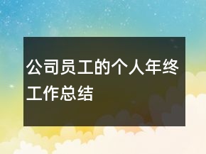 公司員工的個人年終工作總結