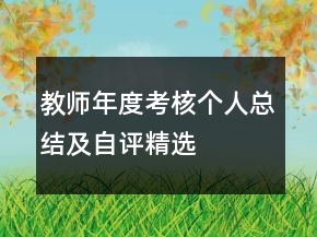 教師年度考核個(gè)人總結(jié)及自評精選