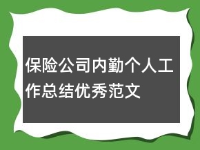 保險(xiǎn)公司內(nèi)勤個(gè)人工作總結(jié)優(yōu)秀范文