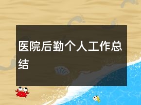 醫(yī)院后勤個人工作總結(jié)