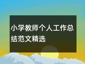 小學(xué)教師個(gè)人工作總結(jié)范文精選
