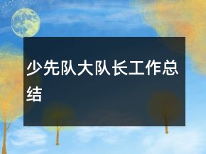 少先隊(duì)大隊(duì)長工作總結(jié)