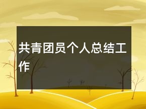 共青團(tuán)員個(gè)人總結(jié)工作
