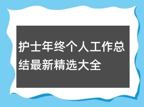 護(hù)士年終個(gè)人工作總結(jié)最新精選大全