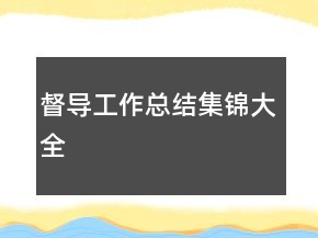督導(dǎo)工作總結(jié)集錦大全