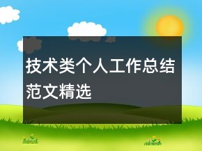 技術(shù)類個(gè)人工作總結(jié)范文精選