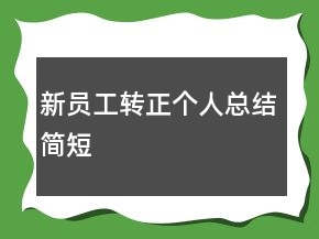 新員工轉(zhuǎn)正個人總結(jié)簡短