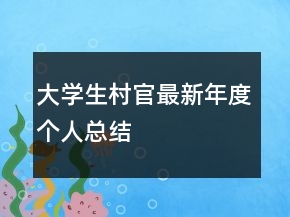 大學生村官最新年度個人總結(jié)