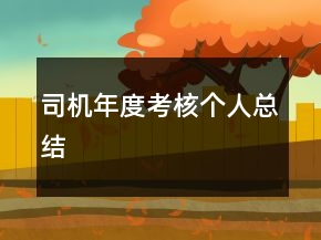 司機(jī)年度考核個(gè)人總結(jié)
