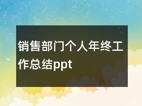 銷售部門(mén)個(gè)人年終工作總結(jié)ppt
