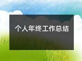 個人年終工作總結