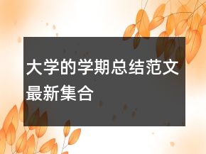 大學的學期總結范文最新集合
