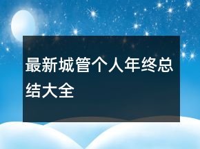 最新城管個人年終總結大全