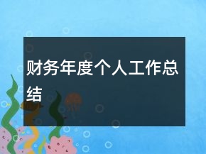 財(cái)務(wù)年度個人工作總結(jié)
