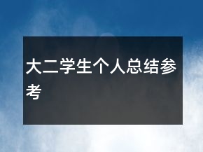 大二學生個人總結參考