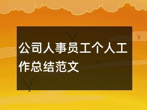 公司人事員工個人工作總結(jié)范文
