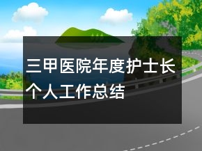 三甲醫(yī)院年度護(hù)士長(zhǎng)個(gè)人工作總結(jié)