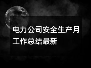 電力公司安全生產月工作總結最新