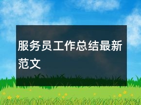 服務(wù)員工作總結(jié)最新范文
