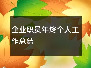 企業(yè)職員年終個(gè)人工作總結(jié)