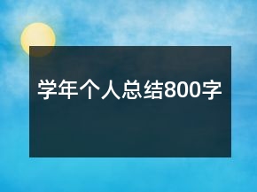 學(xué)年個(gè)人總結(jié)800字