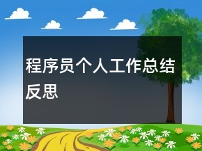 程序員個(gè)人工作總結(jié)反思