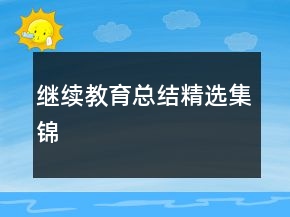 繼續(xù)教育總結精選集錦