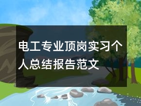 電工專(zhuān)業(yè)頂崗實(shí)習(xí)個(gè)人總結(jié)報(bào)告范文