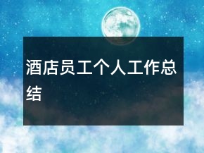 酒店員工個(gè)人工作總結(jié)