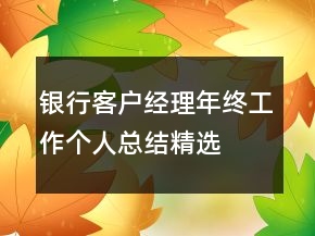 銀行客戶經(jīng)理年終工作個(gè)人總結(jié)精選