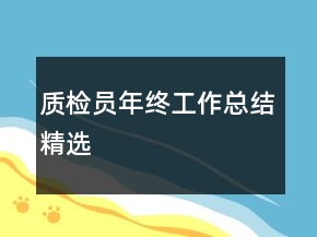 質(zhì)檢員年終工作總結(jié)精選