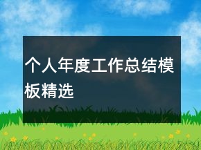 個人年度工作總結(jié)模板精選