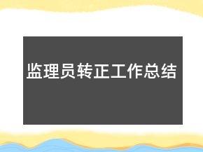 監(jiān)理員轉(zhuǎn)正工作總結(jié)