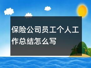 保險公司員工個人工作總結(jié)怎么寫