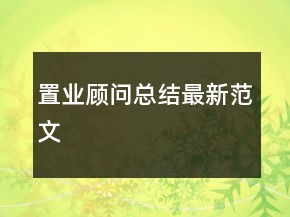 置業(yè)顧問總結(jié)最新范文