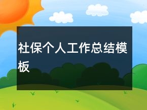 社保個(gè)人工作總結(jié)模板