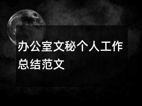 辦公室文秘個(gè)人工作總結(jié)范文