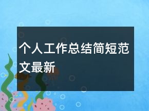個人工作總結簡短范文最新