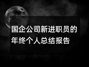 國(guó)企公司新進(jìn)職員的年終個(gè)人總結(jié)報(bào)告